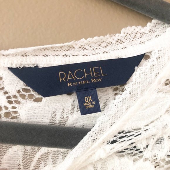 Rachel Roy Vivian Lace Bell Sleeve Blouse Top Eggshell 0X NWT - Picture 6 of 16
